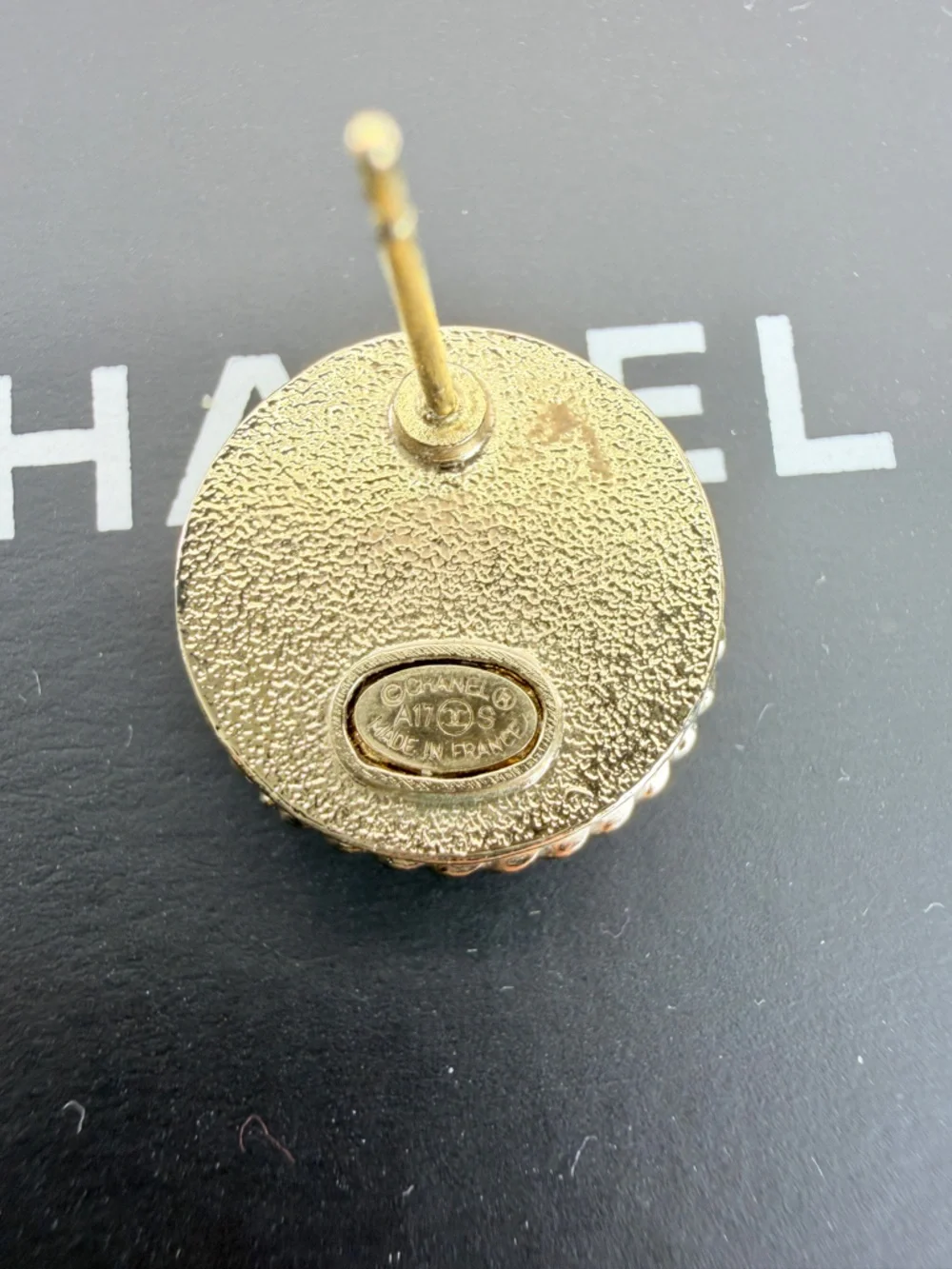 CHANEL 17s Gold Coin Rope-Edge Earrings